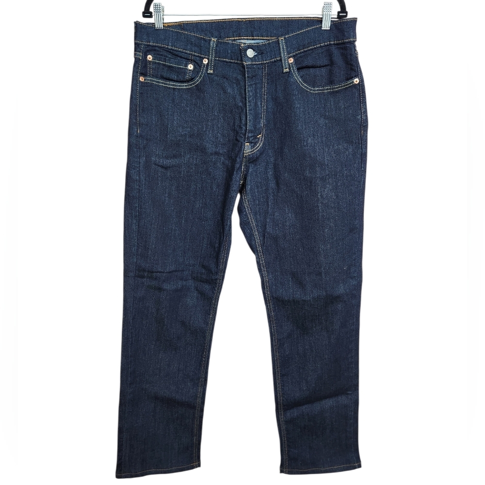 Levis 245 Straight Leg Jeans Mens 35×31 Dark Blue Denim *Altered* Everyday